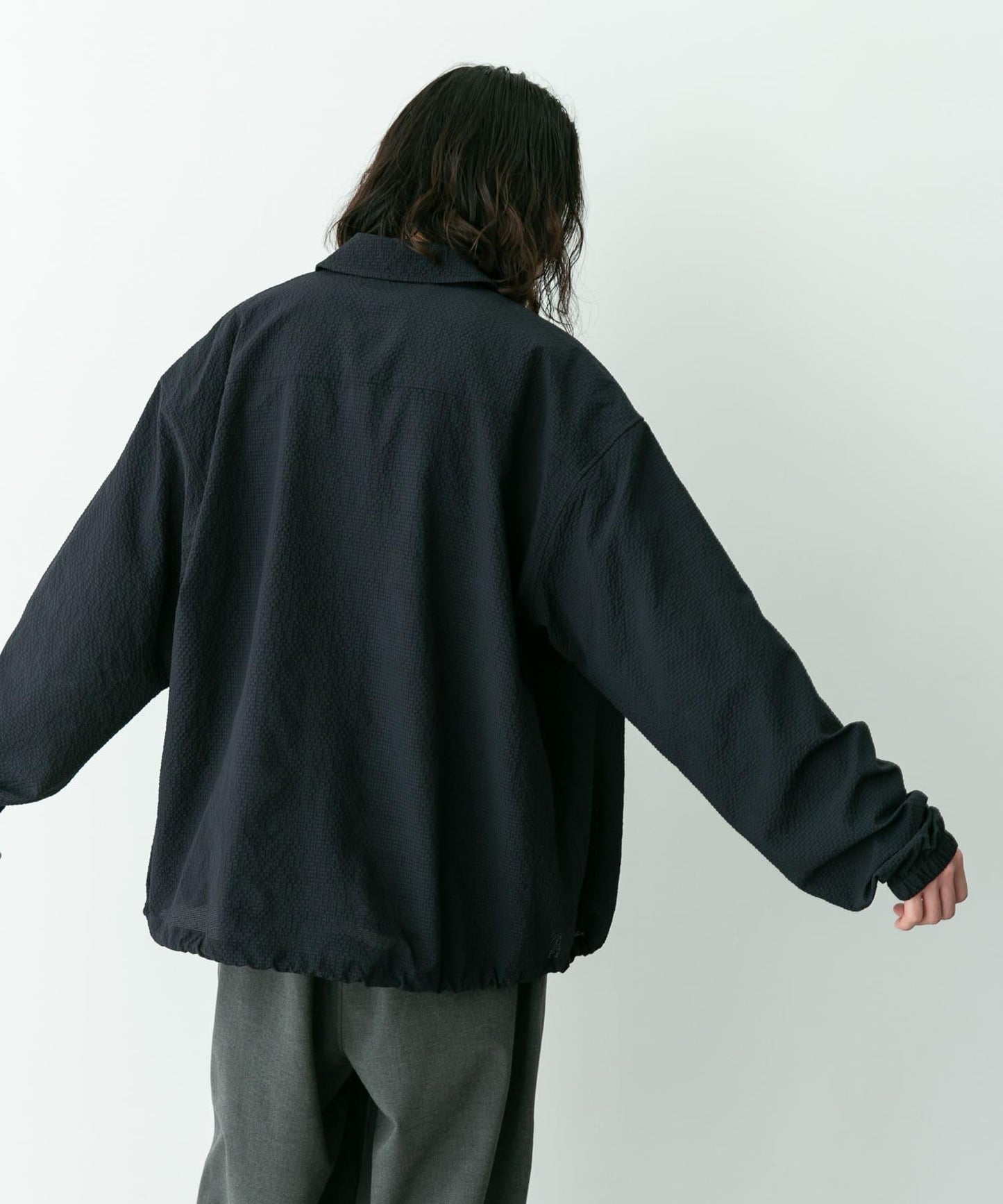 泡泡紗面料教練夾克