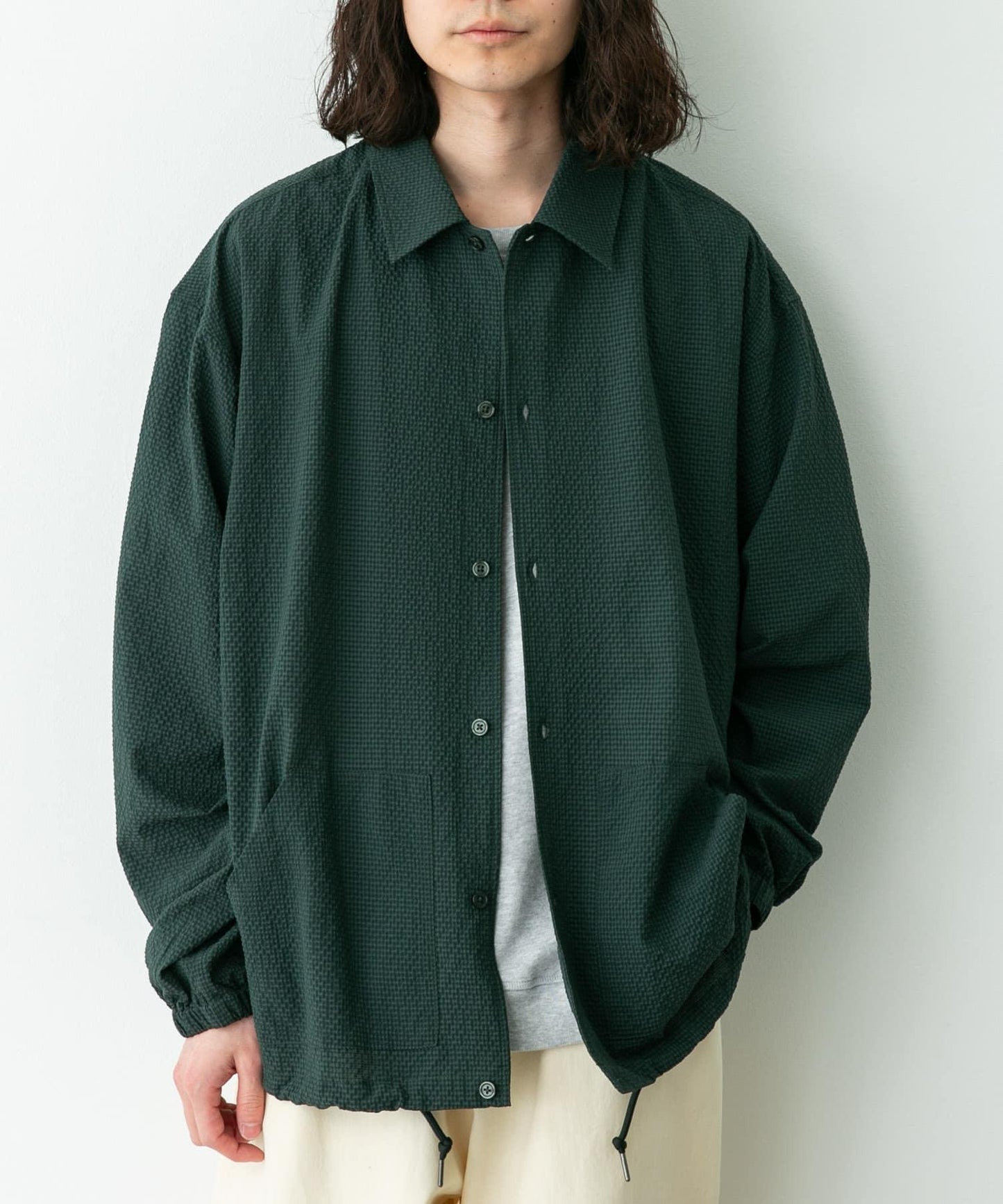 泡泡紗面料教練夾克