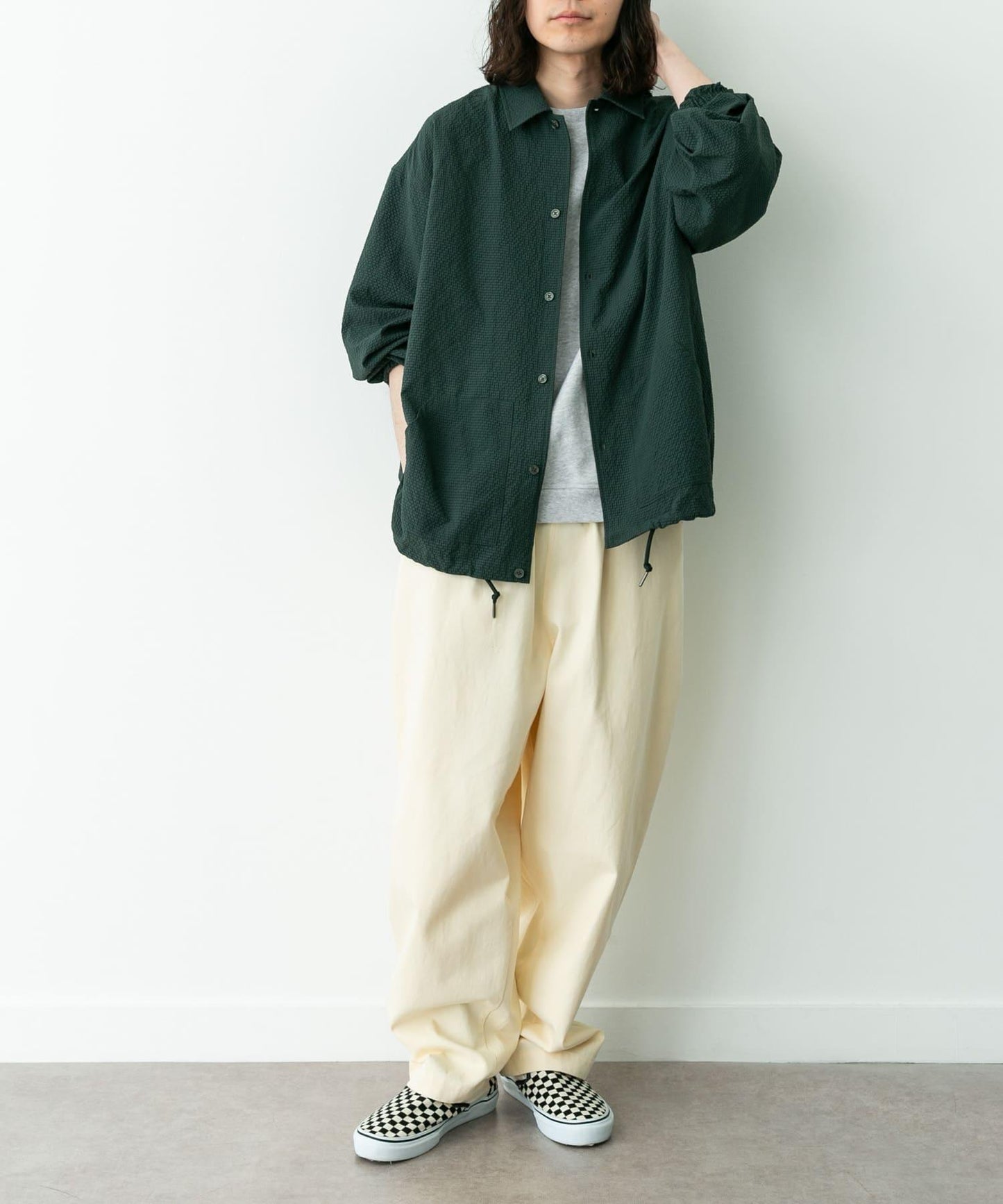 泡泡紗面料教練夾克