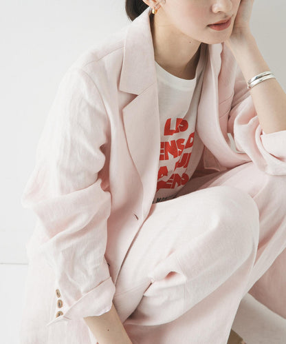 亞麻混紡牛津面料 修身剪裁 西裝外套