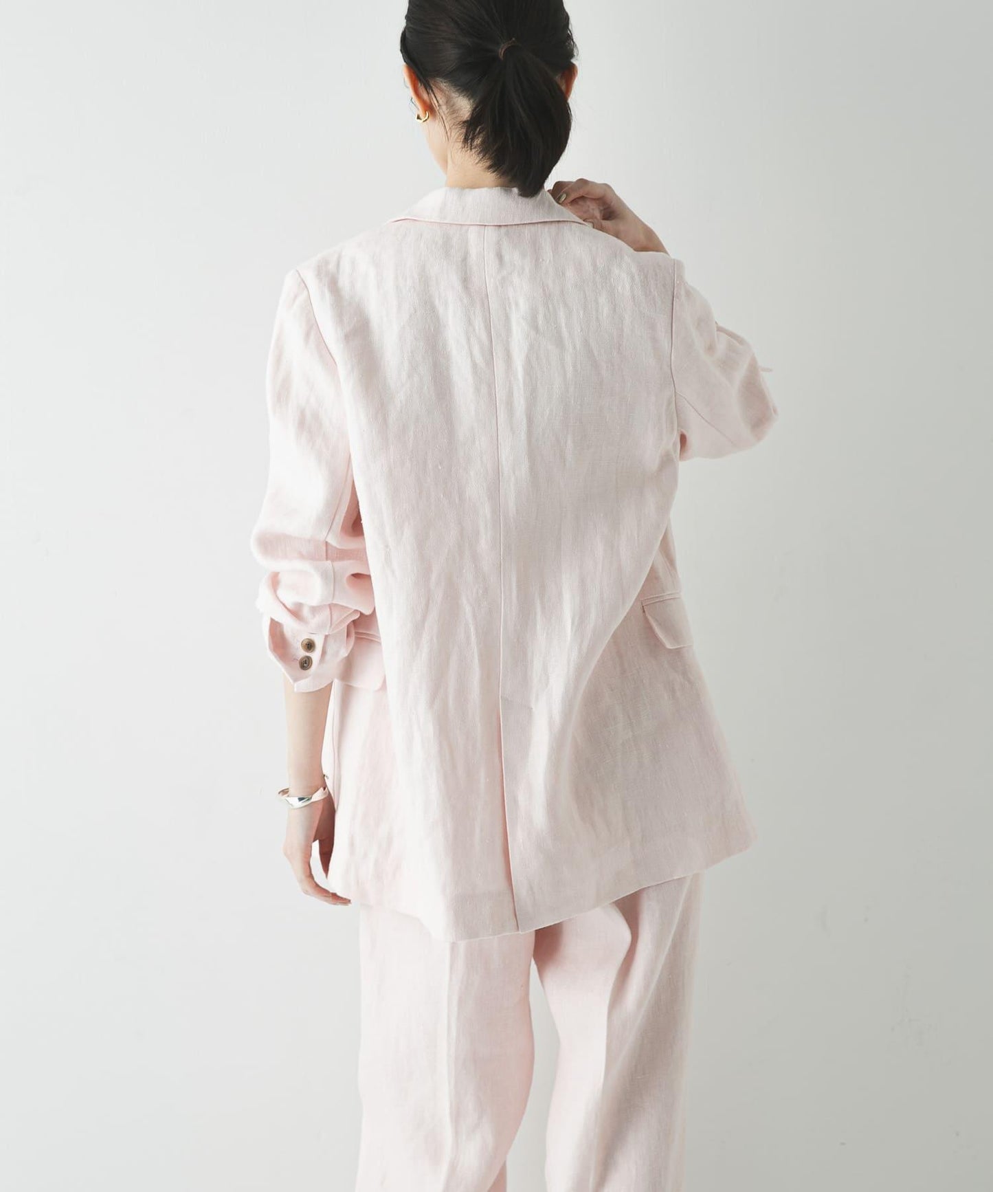 亞麻混紡牛津面料 修身剪裁 西裝外套