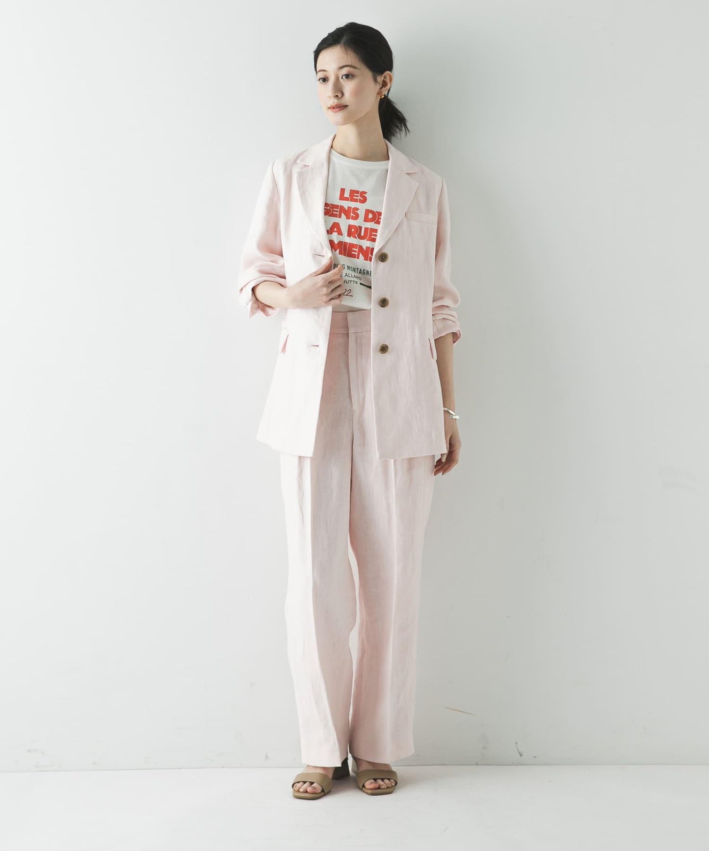 亞麻混紡牛津面料 修身剪裁 西裝外套