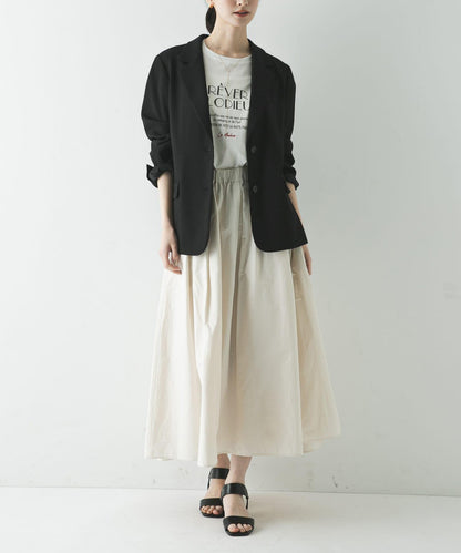 亞麻感西裝領短款夾克