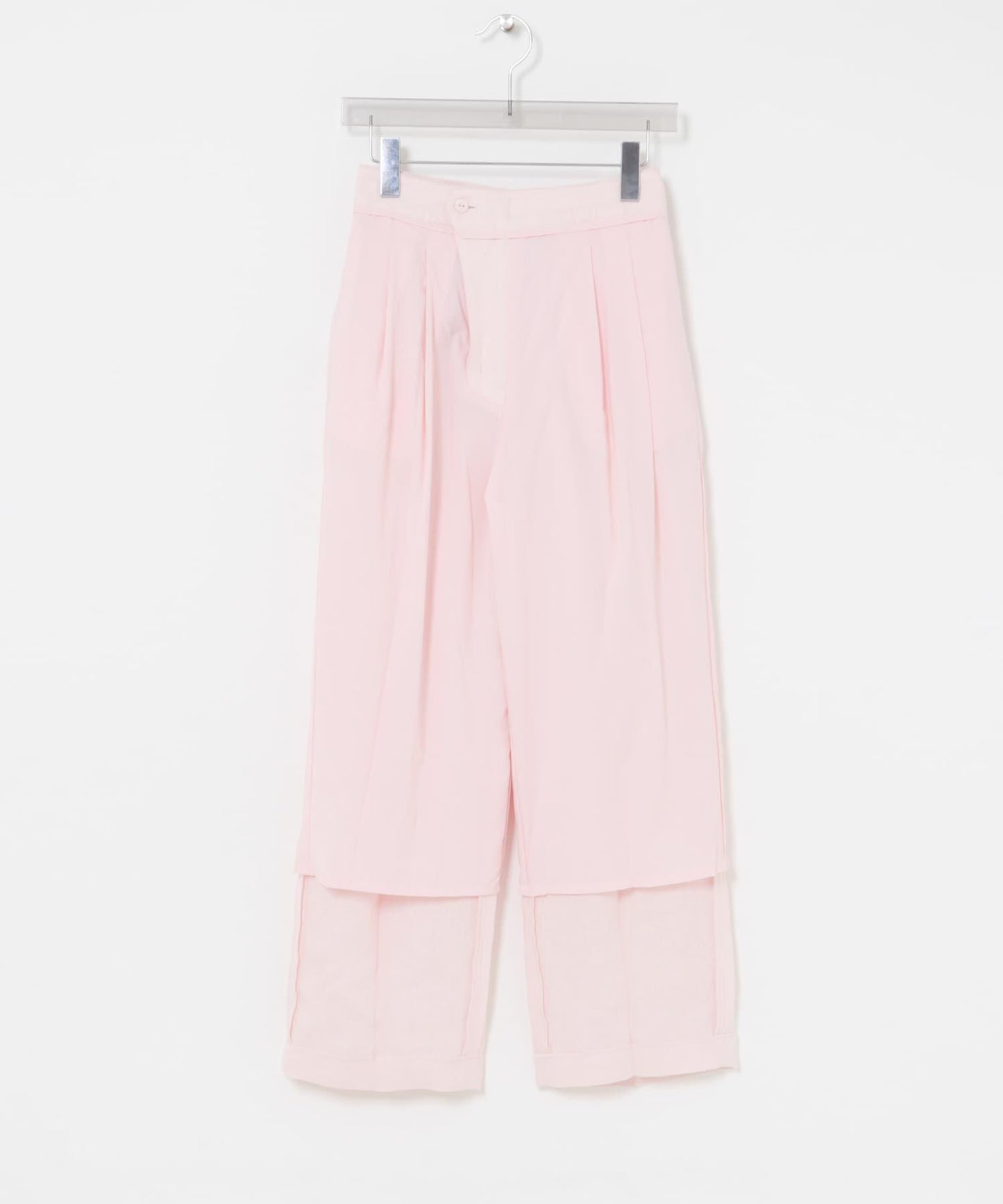 牛津紡亞麻直筒褲