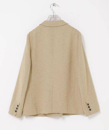 亞麻感西裝領短款夾克