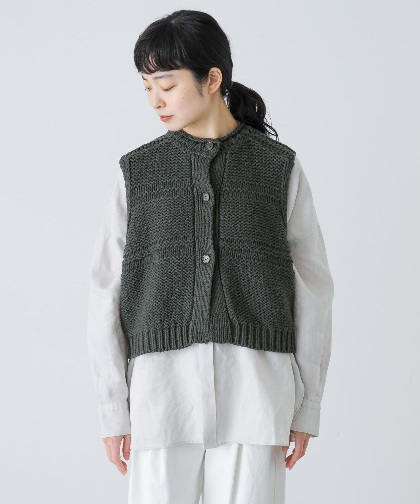 2WAY棉麻針織背心