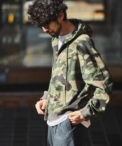 水洗做舊 短款 拉鍊連帽外套