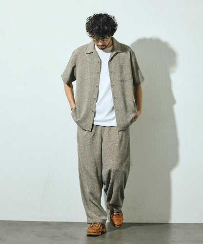 Spindle 夏季花呢 闊腿 休閒褲