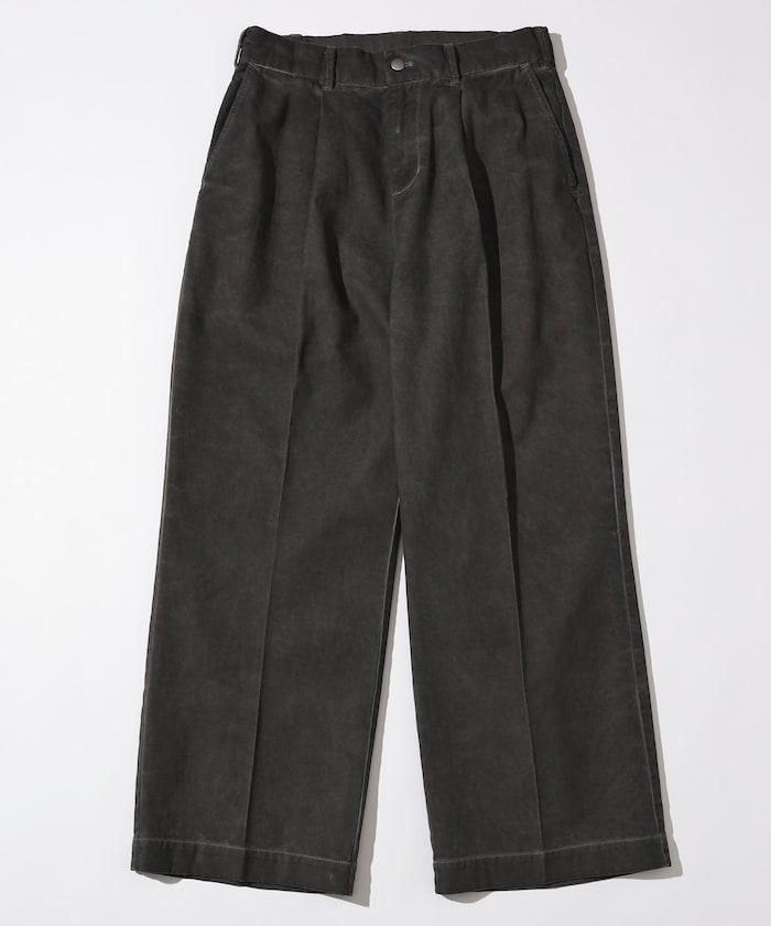 水洗做舊 棉質 打褶 闊腿褲
