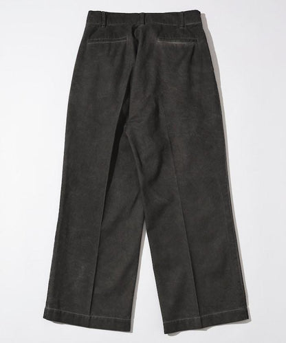 水洗做舊 棉質 打褶 闊腿褲