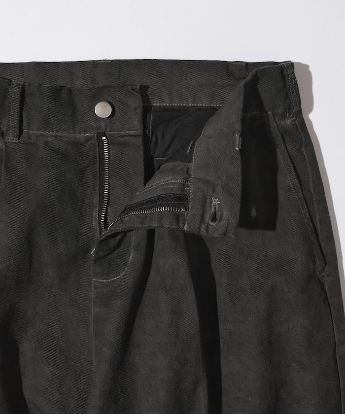 水洗做舊 棉質 打褶 闊腿褲