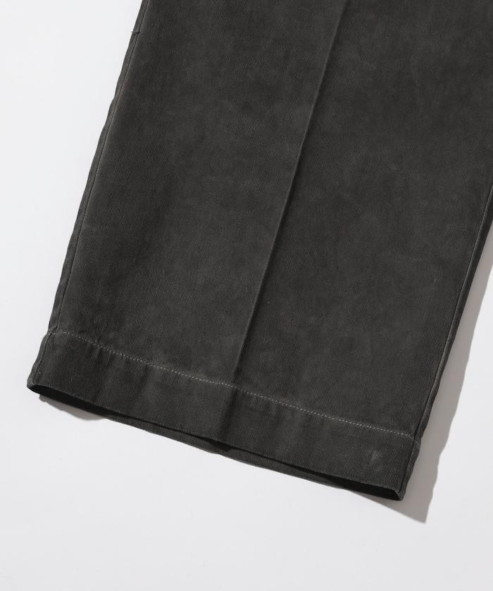 水洗做舊 棉質 打褶 闊腿褲