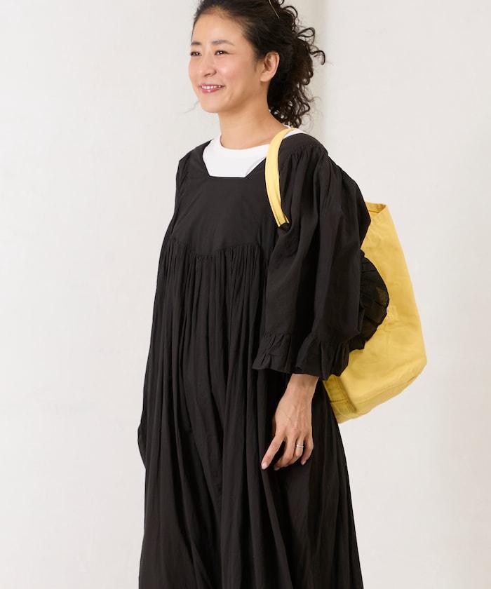 印度方領荷葉邊連衣裙