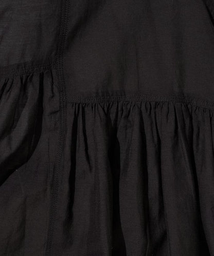 輕薄透紗 前排扣抽褶 襯衫