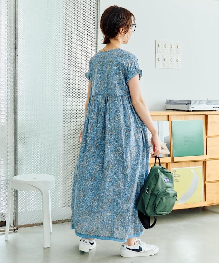 印度佩斯利花紋開襟連衣裙