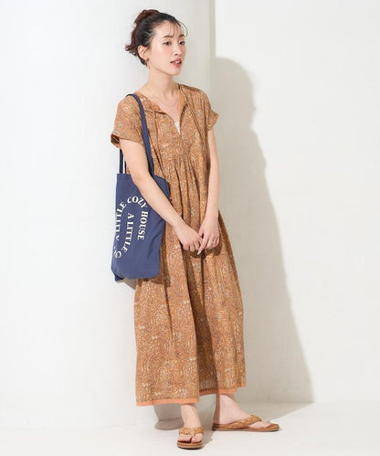 印度佩斯利花紋開襟連衣裙