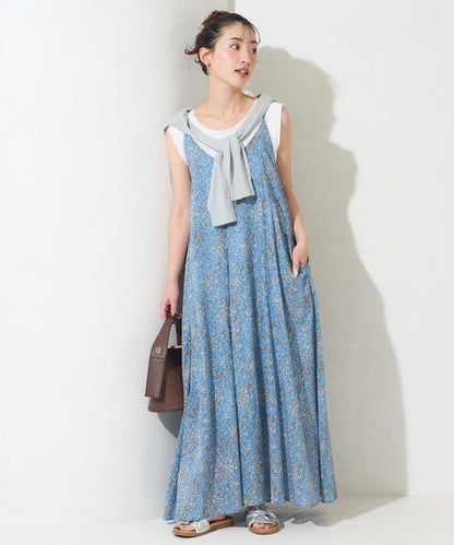 印度腰果花印花吊帶連衣裙