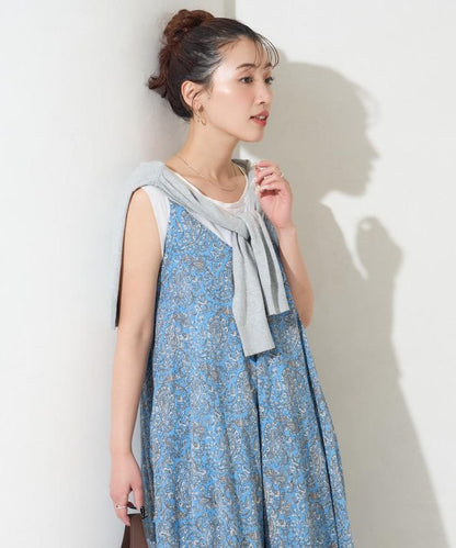 印度腰果花印花吊帶連衣裙