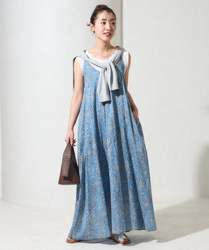 印度腰果花印花吊帶連衣裙