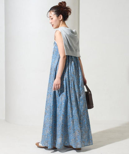 印度腰果花印花吊帶連衣裙