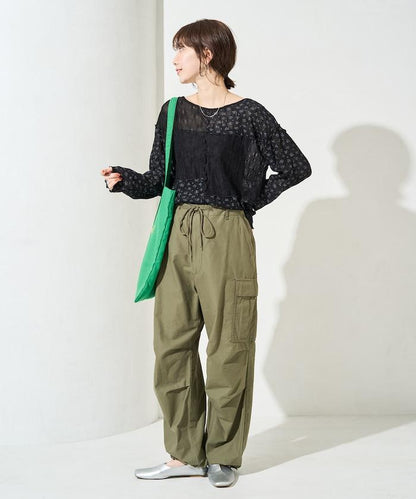 小花印花拼接蕾絲上衣