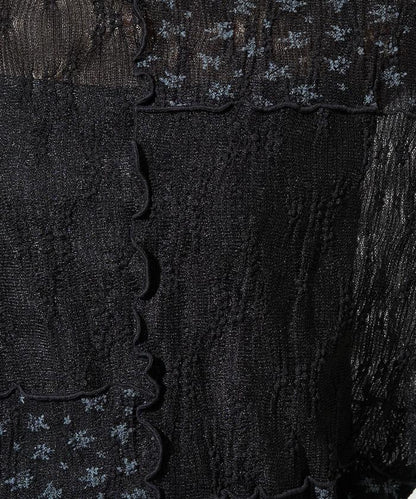 小花印花拼接蕾絲上衣