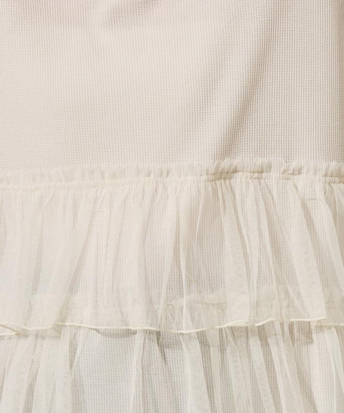 輕質華夫格網紗拼接短袖T恤