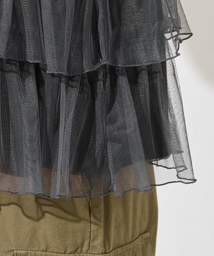 輕質華夫格網紗拼接短袖T恤