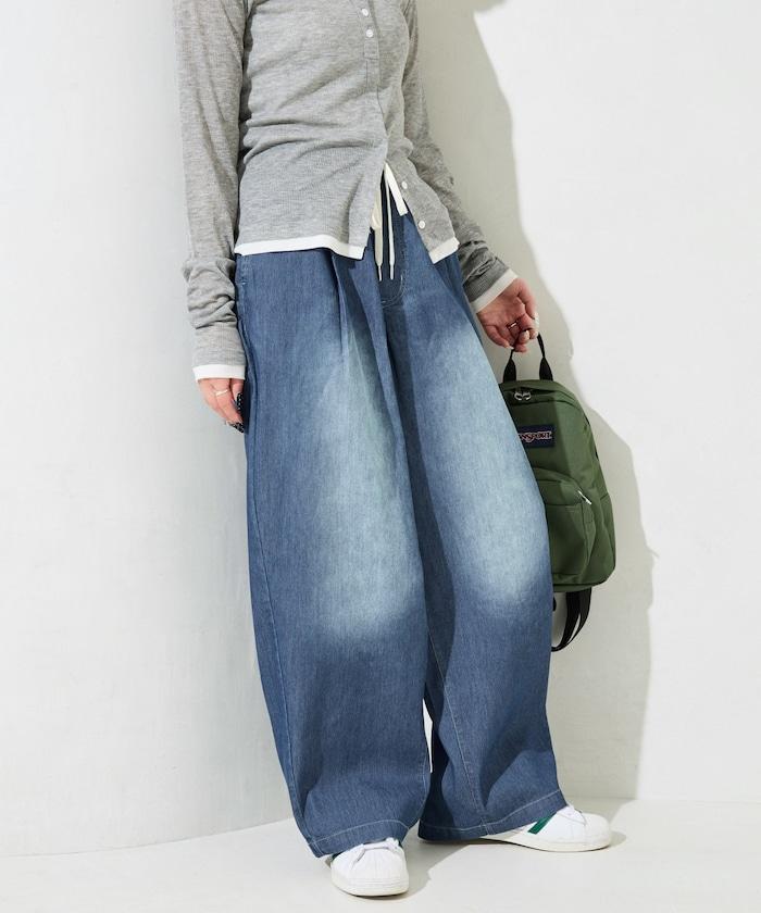 網眼牛仔 冷感吸水速幹 休閒褲