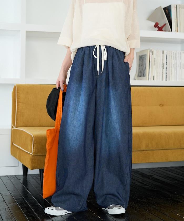 網眼牛仔 冷感吸水速幹 休閒褲