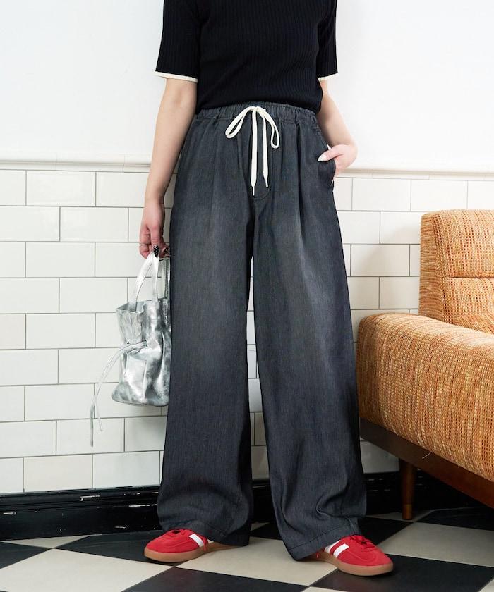 網眼牛仔 冷感吸水速幹 休閒褲