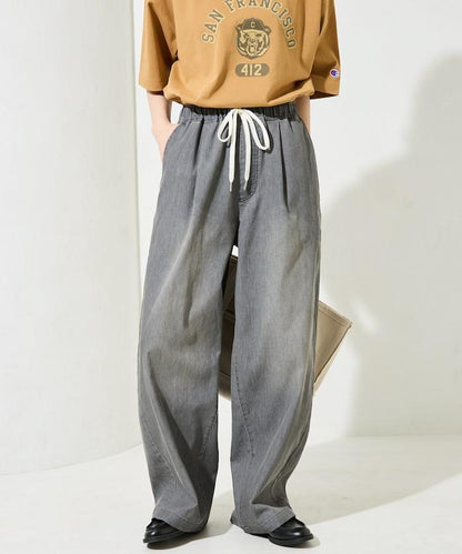 網眼牛仔 冷感吸水速幹 休閒褲