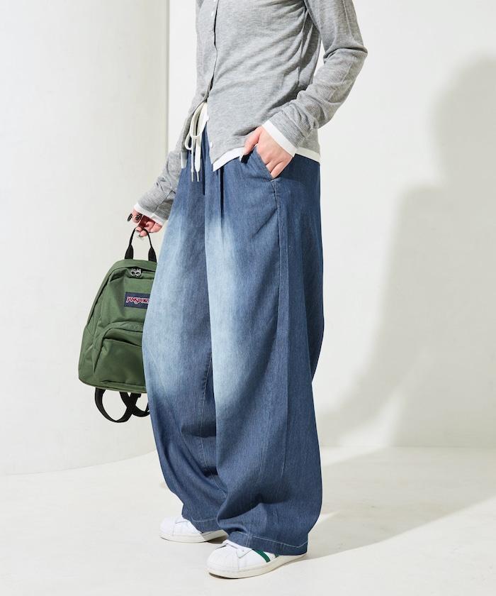 網眼牛仔 冷感吸水速幹 休閒褲