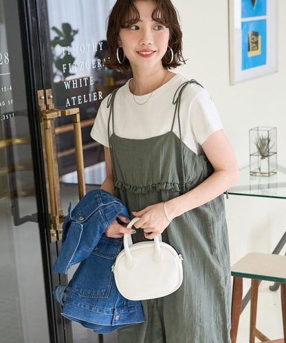 皺感蓬鬆荷葉邊連體褲