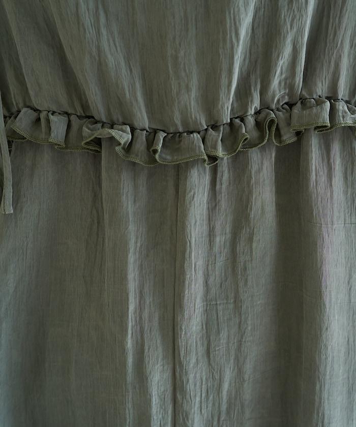 皺感蓬鬆荷葉邊連體褲