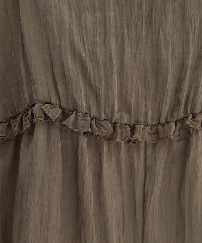 皺感蓬鬆荷葉邊連體褲