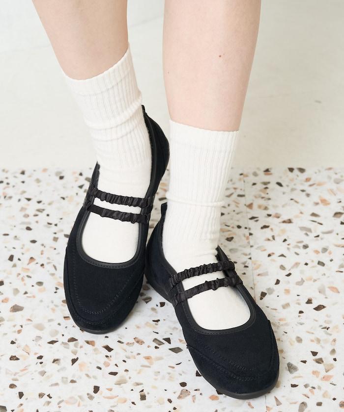 瑪麗珍雙綁帶褶皺運動鞋