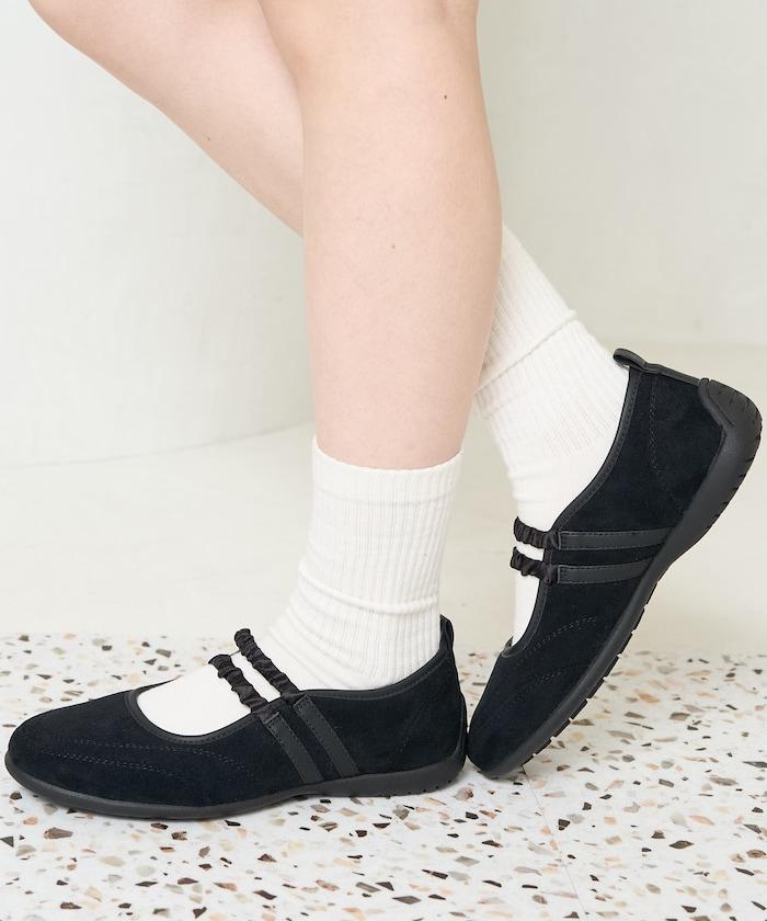 瑪麗珍雙綁帶褶皺運動鞋