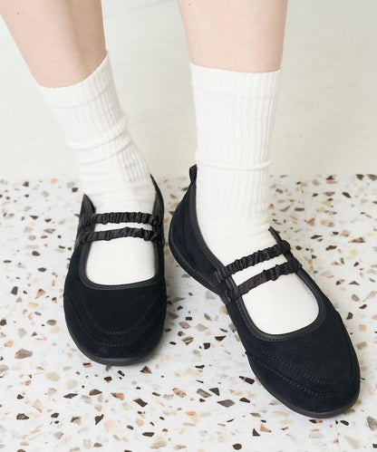 瑪麗珍雙綁帶褶皺運動鞋