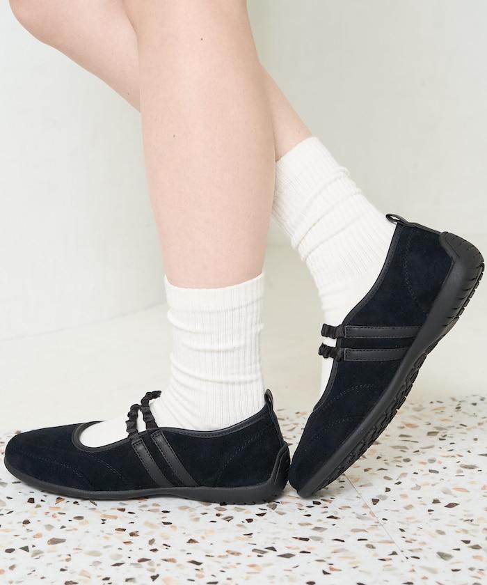 瑪麗珍雙綁帶褶皺運動鞋