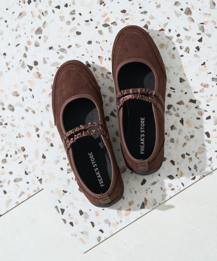 瑪麗珍雙綁帶褶皺運動鞋