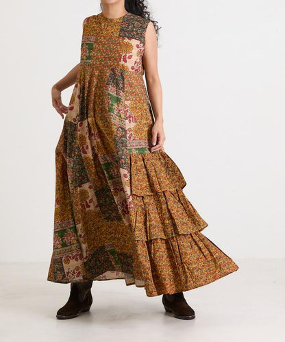 不對稱層疊連衣裙