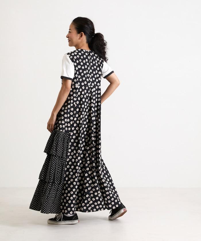 不對稱層疊連衣裙