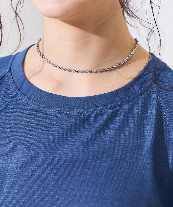 UV防曬 泡泡袖 牛仔風 花卉圖案 連衣裙