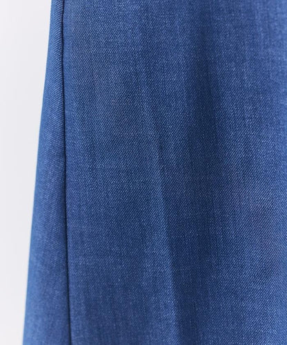 UV防曬 泡泡袖 牛仔風 花卉圖案 連衣裙