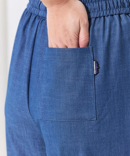 防曬交叉裹身吊帶花卉圖案牛仔風套裝