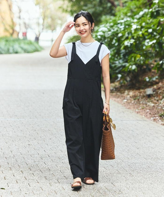 防紫外線 裹身設計 闊腿連體褲