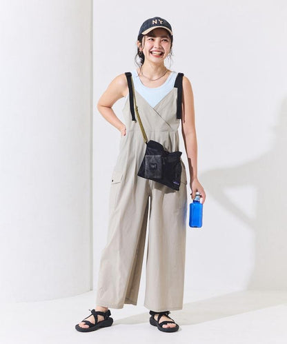 防紫外線 裹身設計 闊腿連體褲