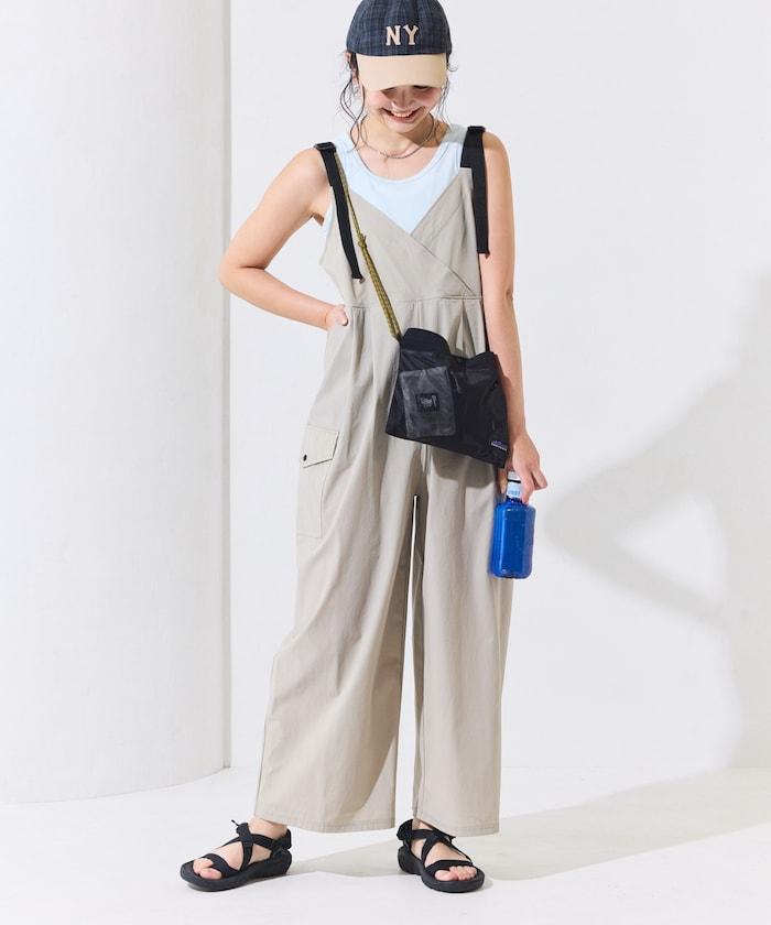 防紫外線 裹身設計 闊腿連體褲