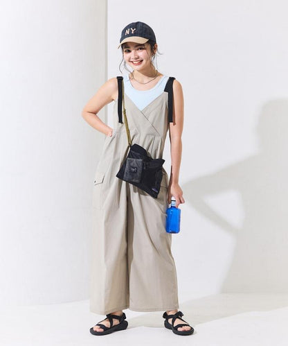 防紫外線 裹身設計 闊腿連體褲